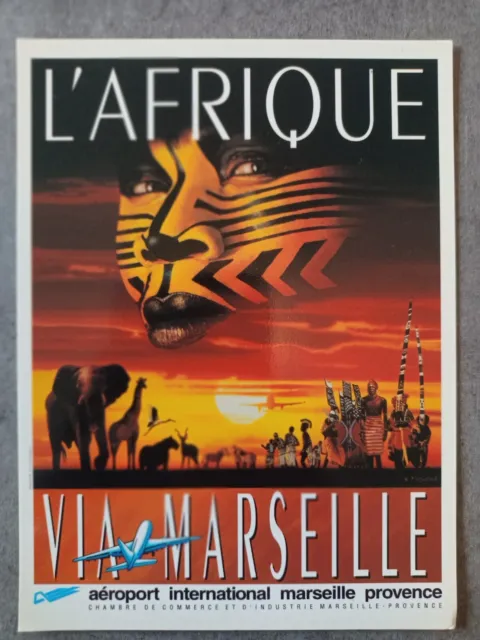 (CP113) Carte affiche Illustrateur  L'Afrique Via Marseille