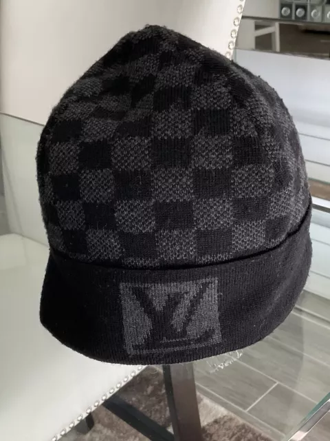 Louis Vuitton Damier NOIR Beanie Cap Hat Petit Bonnet Petit Wool Full set  M74197