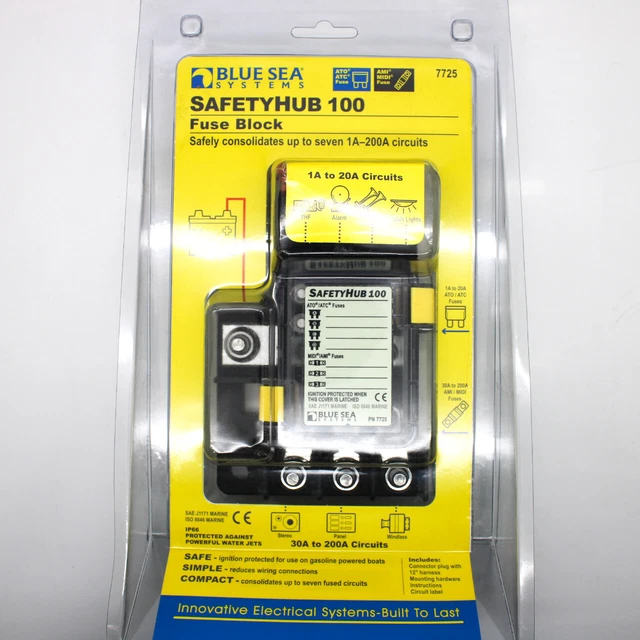 Bloque de fusibles Blue Sea Systems 7725 Safety HUB 100
