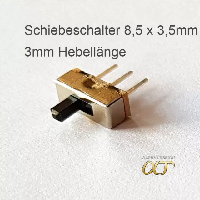 Schiebeschalter Microschalter 8,5 x 3,5mm - 3 mm - 2,54 mm Lochraster 3 5 10 20