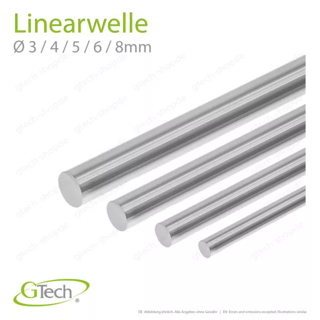 Linearwelle Ø 3 / 4 / 5 / 6 / 8mm bis Länge 350mm