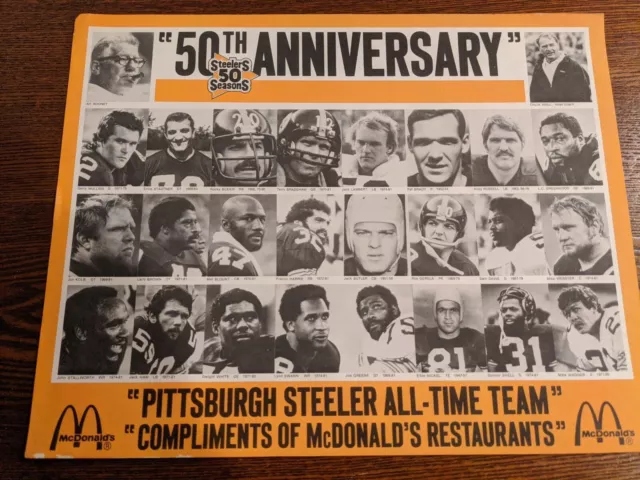 🏈1982 PITTSBURGH STEELERS 50TH ANNIVERSARY ALL TIME TEAM 14 x 11 LAMBERT