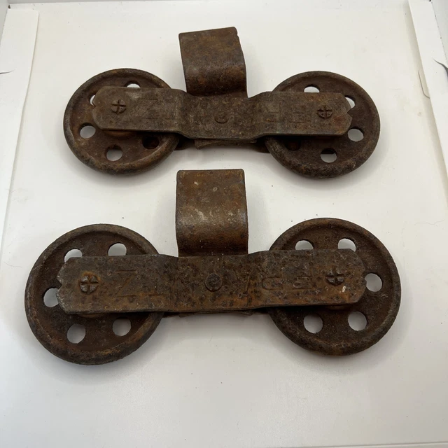 Vtg/Antique/Primitive FRANTZ SLIDING BARN DOOR ROLLERS!