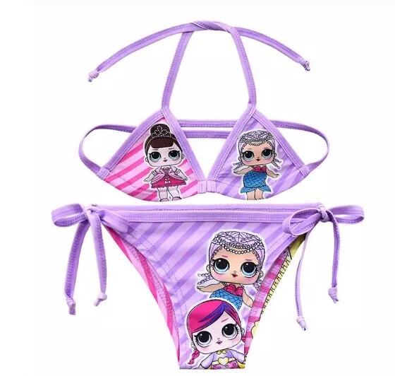 Costume 3-12 anni 2pz bikini mare Lol  Disney bambina 24 mesi -6anni estate vaca