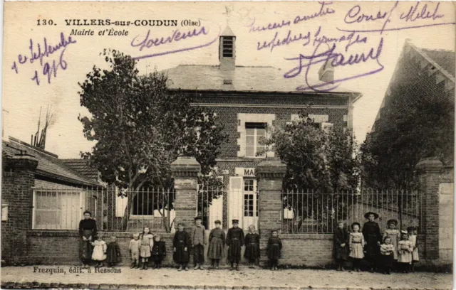 CPA VILLERS-sur-Coudun Mairie et École (259623)