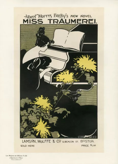 "MISS TRÄUMEREI." Litho Maîtres de l'Affiche entoilée Pl.99   Ethel REED 1895