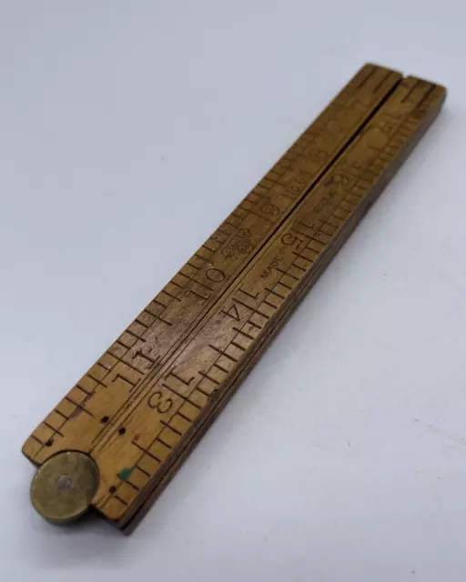 Vintage STANLEY No. 68 Boxwood & Brass Bound Folding Rule - Sweetheart TM