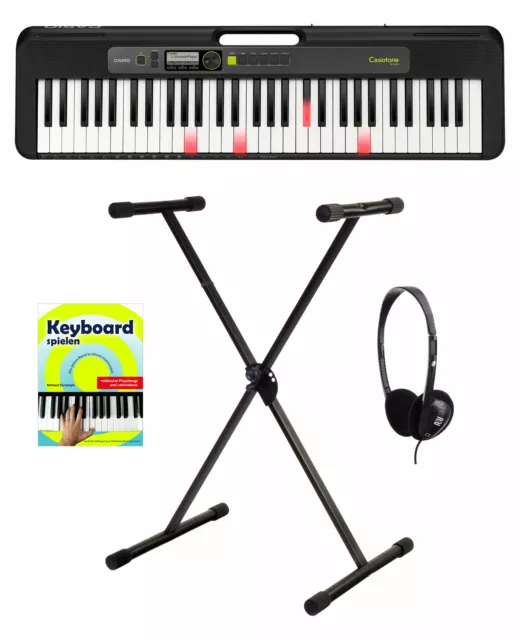 Casio LK-S250 Leuchttasten Keyboard Set 61 Tasten Keyboardständer Kopfhörer MIDI