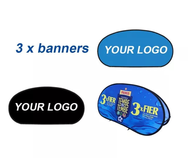 3 x Custom Print Pop-up A Frame Banners Stand with Carrying bag Large Size
