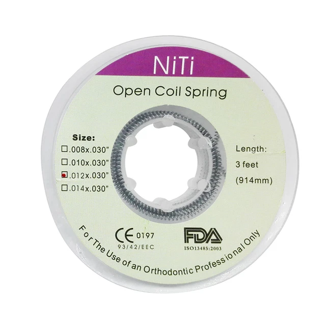 1 Roll Dental Orthodontic Niti Open Coil Spring Spool 0.012x030 Inch 914mm DC