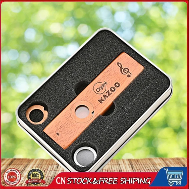 Wooden Kazoo Lightweight Mini Wooden Kazoo with Storage Box for Adult Kids Gifts