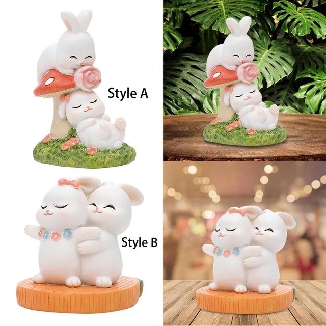 Couple Lapin Lapin Ornements Lapin Statue Moderne Résine Cadeaux de Mariage