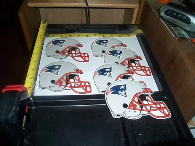 6 Large Helmet stickers NFL New England Patriots