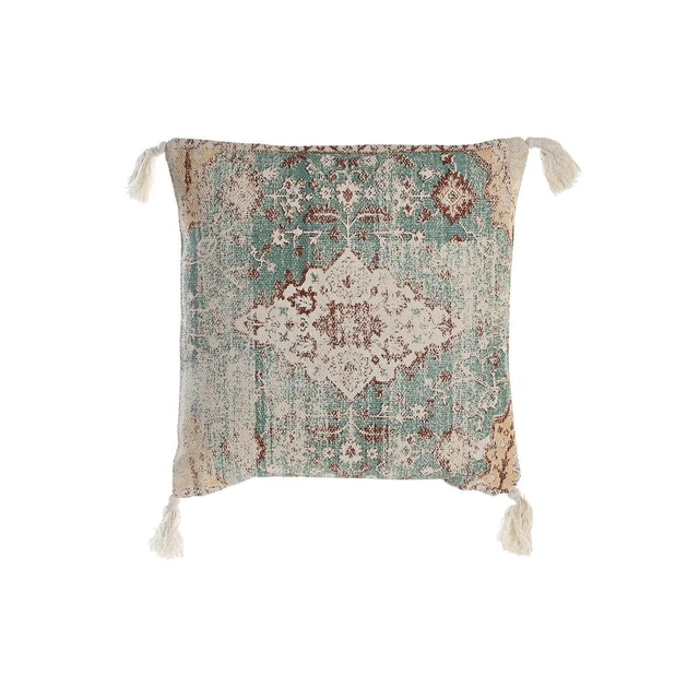 Coussin DKD Home Decor Fez Bleu Coton Frange (45 x 10 x 45 cm)