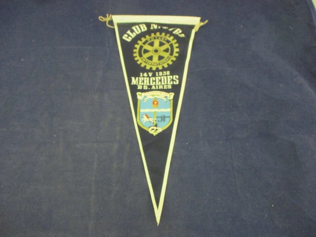 Bannière/ Fanion Vintage Lions Club International, Bordeaux, France, D'occasion