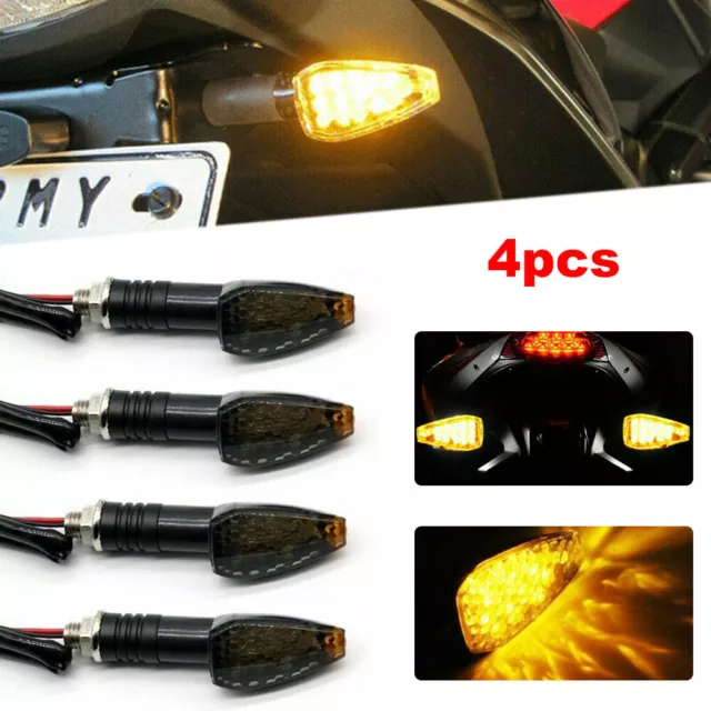 4 X Clignotants LED Séquentiel Ambre Moto Scooter Universel Ampoule Feu