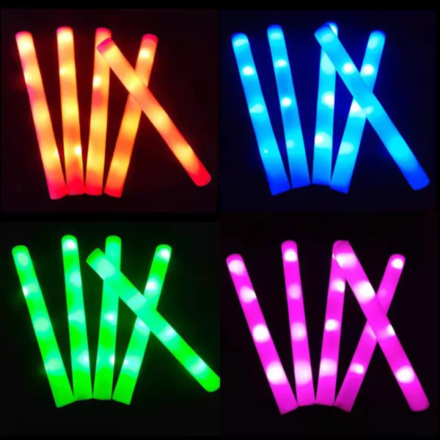 LED Glow Sticks Glow Foam Stick Cheer Tube Dark Light Birthday Wedding Party Sp