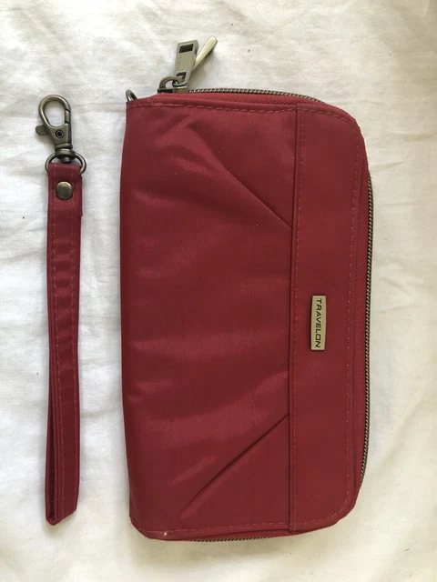 Travelon Zip Wallet Paprika Safe ID Protect Your Identity Anti-Theft RFID