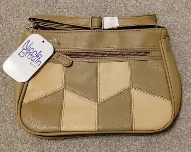 Ladies Nicole Brown Mink Cross Body Shoulder Bag