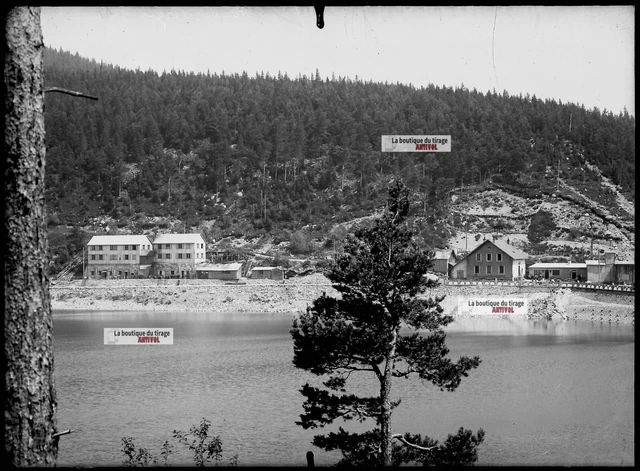 Orbey Vosges Black & White 13x18cm Black Lake Photo Glass Plate
