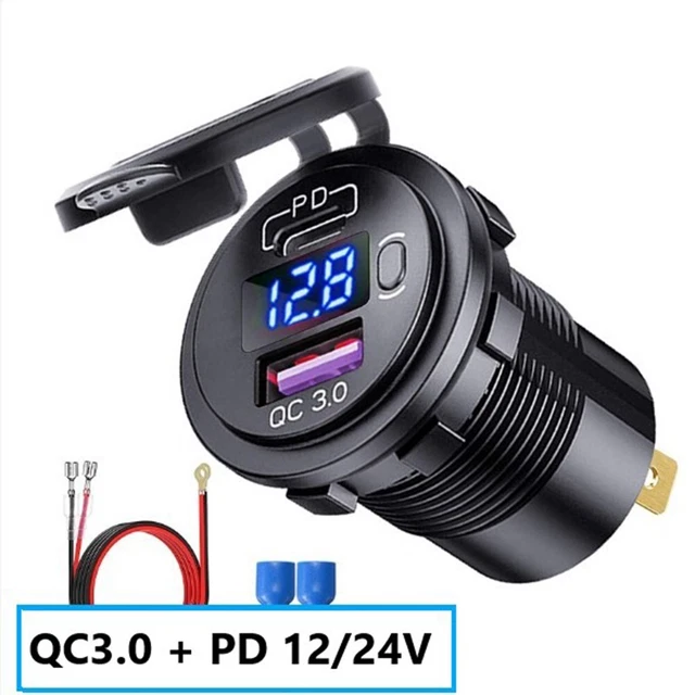 Caricabatterie auto USB USB caricabatterie auto con interruttore a presa QC3.0 PD ricarica rapida