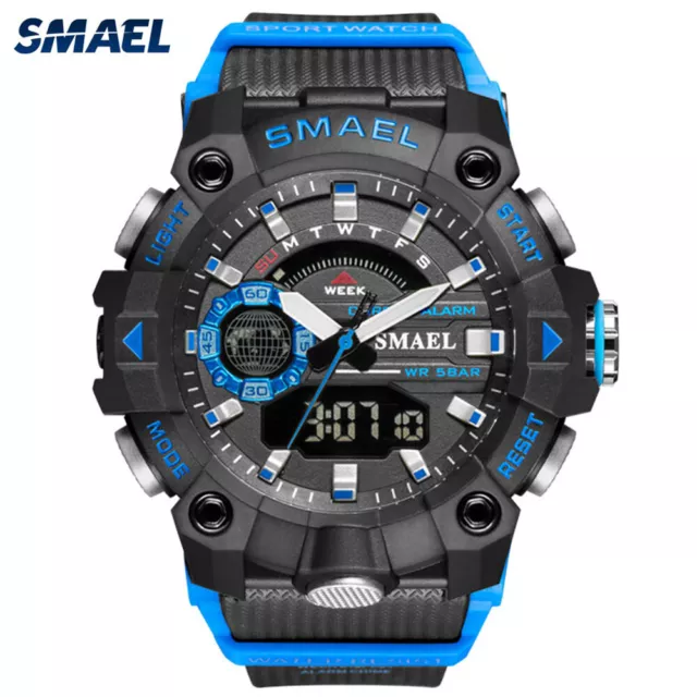 SMAEL Men Digital Watch Fashion Military Boys Stopwatch Students LED Wristwatch