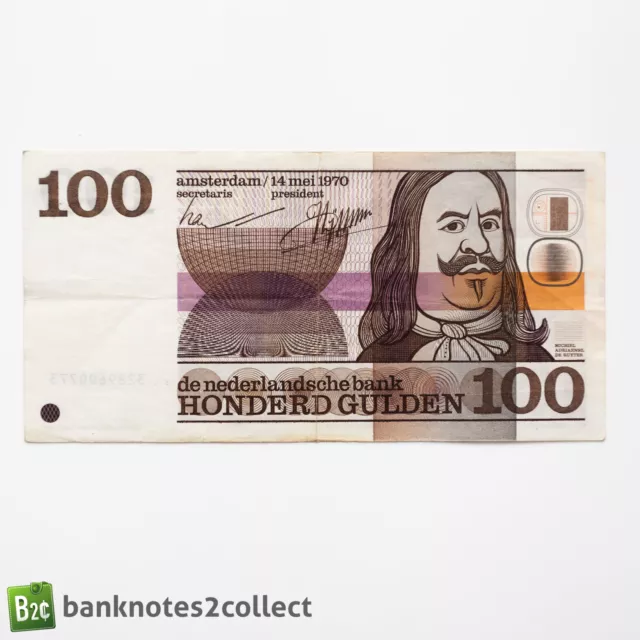 NETHERLANDS: 1 x 100 Dutch Guilder Banknote.