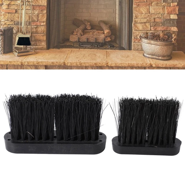 Cabezal de escoba de repuesto de mango de plástico negro para accesorios de chimenea