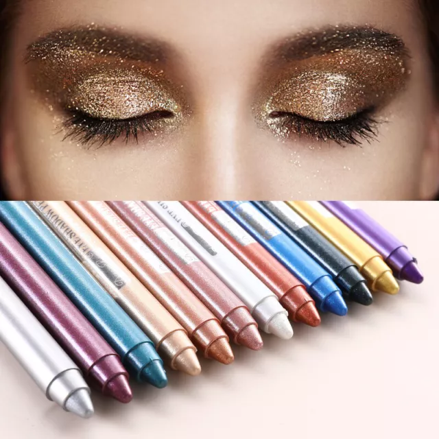 Liquid Eye Shadow Pencil Waterproof Glitter Eyeshadow Pen Highlighter Eyeliner