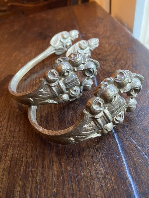 Ornate Antique French ormolu curtain tie backs