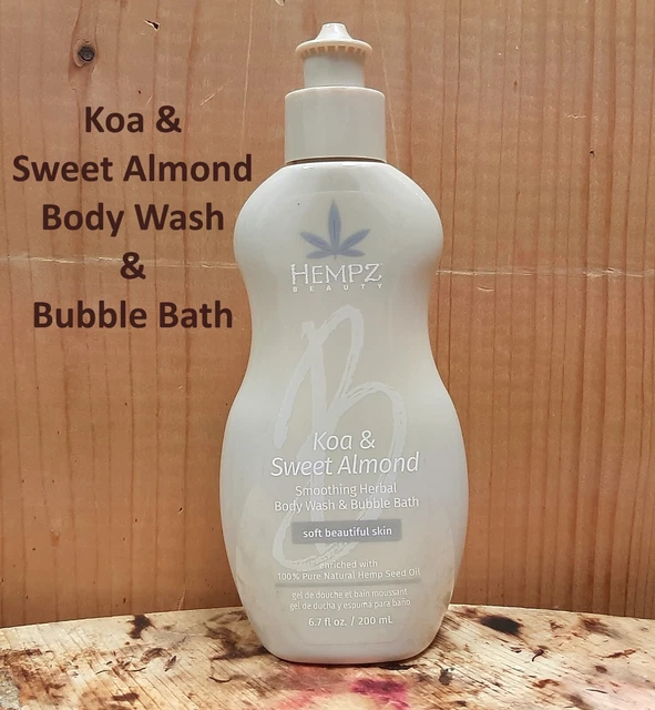 Hempz Koa & Sweet Almond Smoothing Herbal Body Wash & Bubble Bath 6.7 oz - NEW