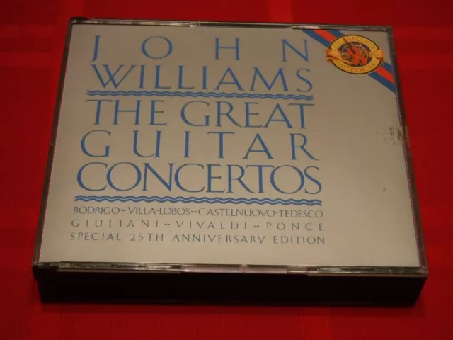 John Williams The Great Guitar Concertos 2x CD 1989 Classical Vivaldi Rodrigo