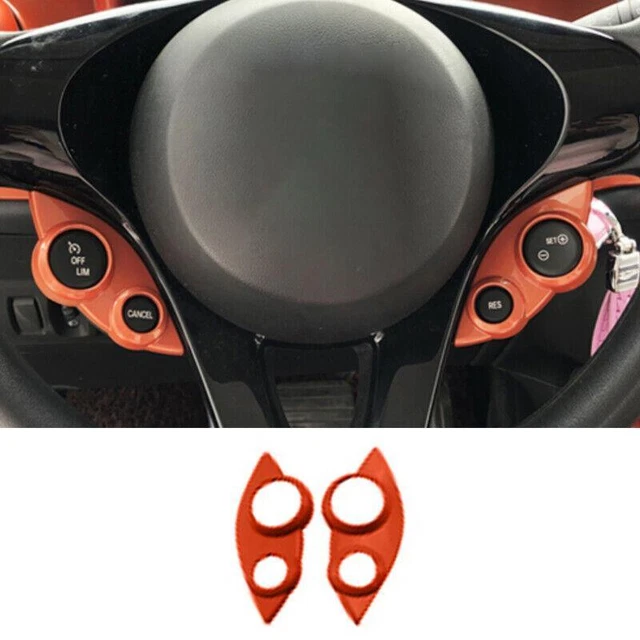 ABS Orange Front Steering Wheel Frame Cover Trim For Benz Smart Fortwo 2015-2020