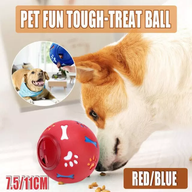 Dog Pet Fun Tough-Treat Ball Tumbler Mental Food Dispenser Feeder Puzzle Toy AU