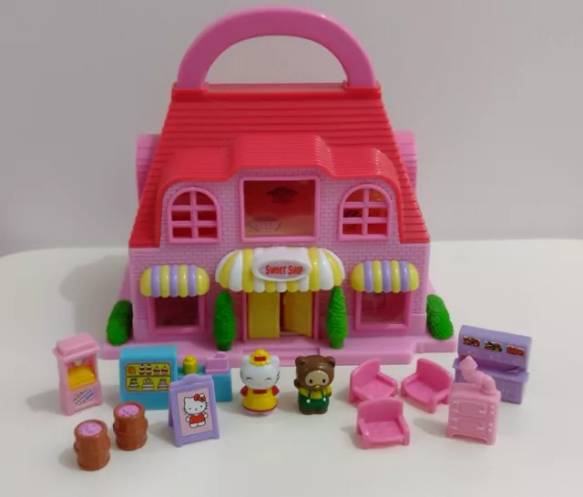 Vintage Hello Kitty Candy Store Sweet Shop Playset Blue Box Sanrio 2011 Rare