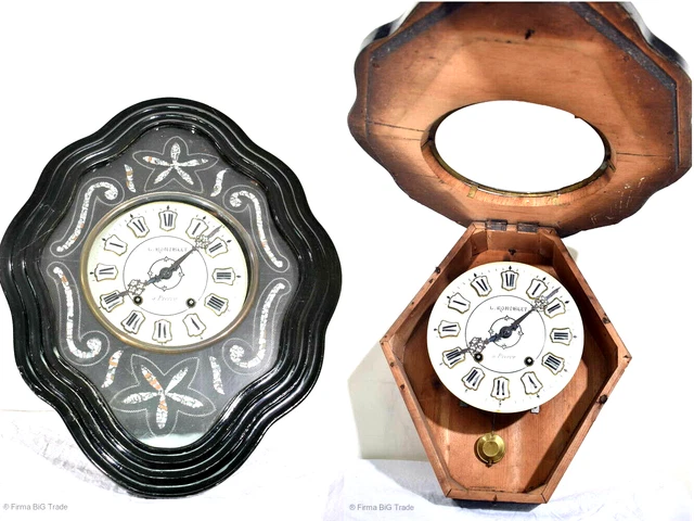 Alte französische Uhr / Horloge française ancienne (Defekt) in