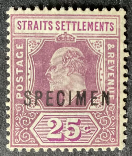 Straits Settlements 1906 25 cent specimen stamp mint hinged
