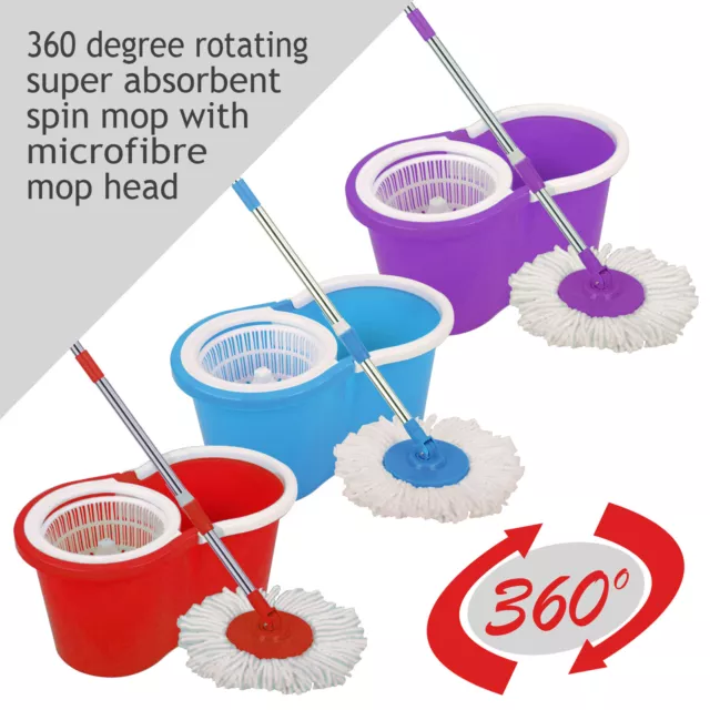 Spinning 360° Mop And Bucket Home Cleaning Hygiene Rotating Mop