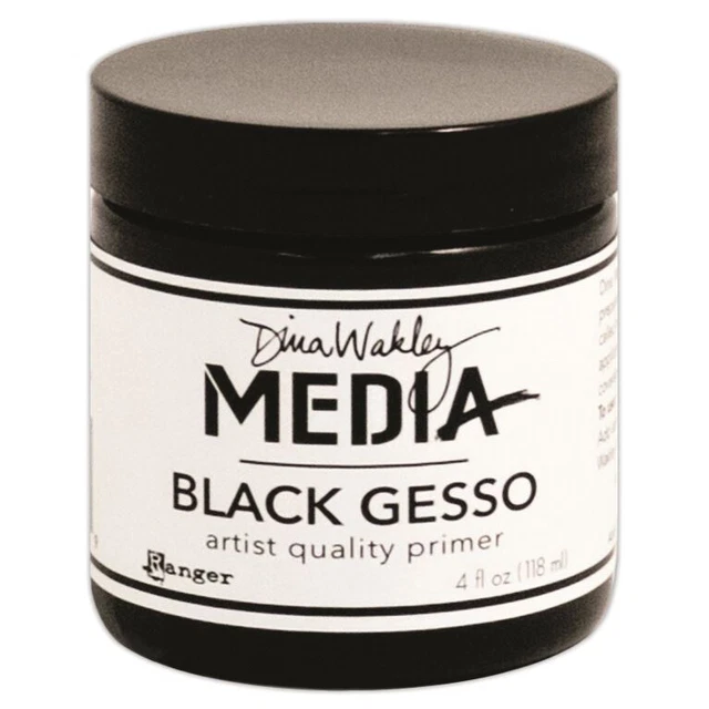 Paquete de 2 frascos Dina Wakley Media Gesso 4 oz negro -MDM41719