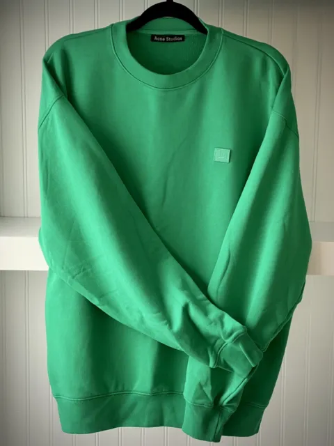 New Acne Studios Crew Neck Oversized Sweatshirt Green Size Large
