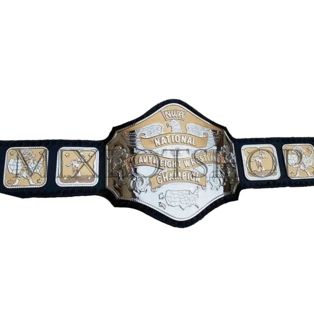 NWA National Heavyweight Champion Wrestling Title Belt Zinc With Chrome Leather