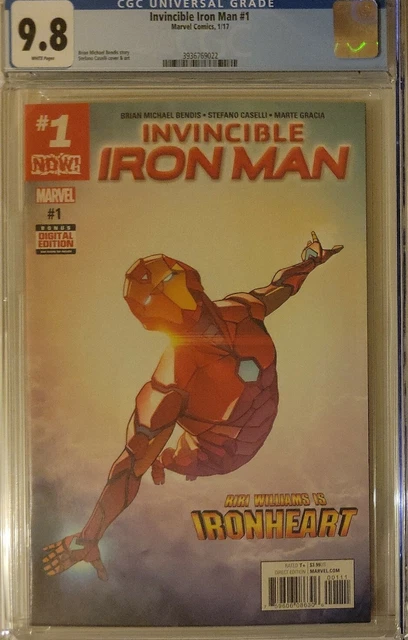INVINCIBLE IRON MAN 1 CGC 9.8 Riri Williams Iron Heart FIRST SOLO SERIES 2017