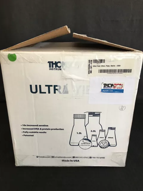 (50) THOMSON 125mL PP Ultra Yield Graduated Shaker Cell Culture Flask Baffled