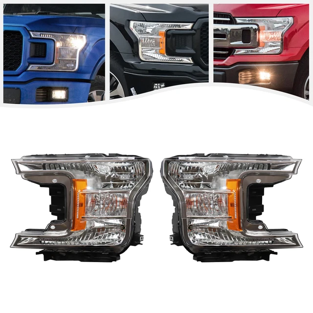 A PAIR LEFT+RIGHT Halogen Headlights Headlamps For 20182020 Ford F150
