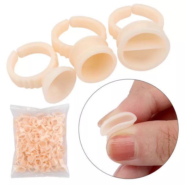 100Pcs Silicone Disposable Caps Microblading Ring Tattoo Ink Cup Needle Mak'm' 2