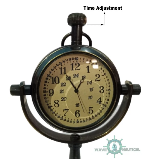 Antike Tischuhr Dekor Messing Uhr nautischen antiken Tisch Maritime Marine... 3