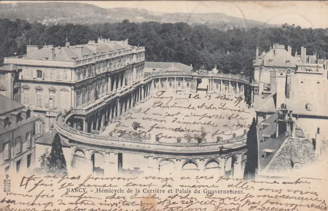 Carte postale ancienne MEURTHE-ET-MOSELLE NANCY hémicycle de la carrière timbrée