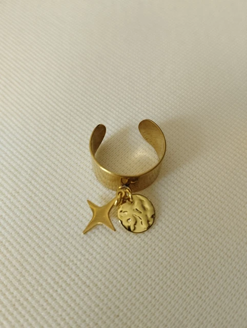 Bague Cœur Acier Inoxydable Plaqué Or - Taille 59 (USA 9) - Neuf Avec étiquettes, Budget Beauté