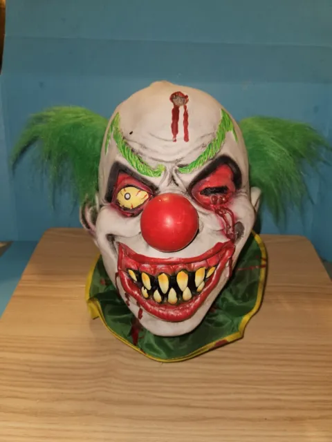 Creepy Latex Rubber Bald Stuffed Clown Head Scary Halloween Decoration
