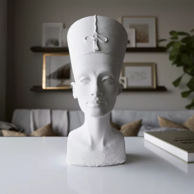 Queen Nefertiti plasteer bust 12 Inch. Hand Made